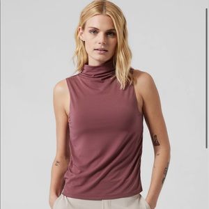 ESSENCE MOCK NECK SUPPORT TANK IN TAWNY ROSE NWT